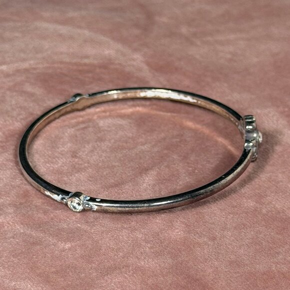 Brighton Silver-Tone Cross & Crystal Bangle Bracelet - Picture 9 of 12